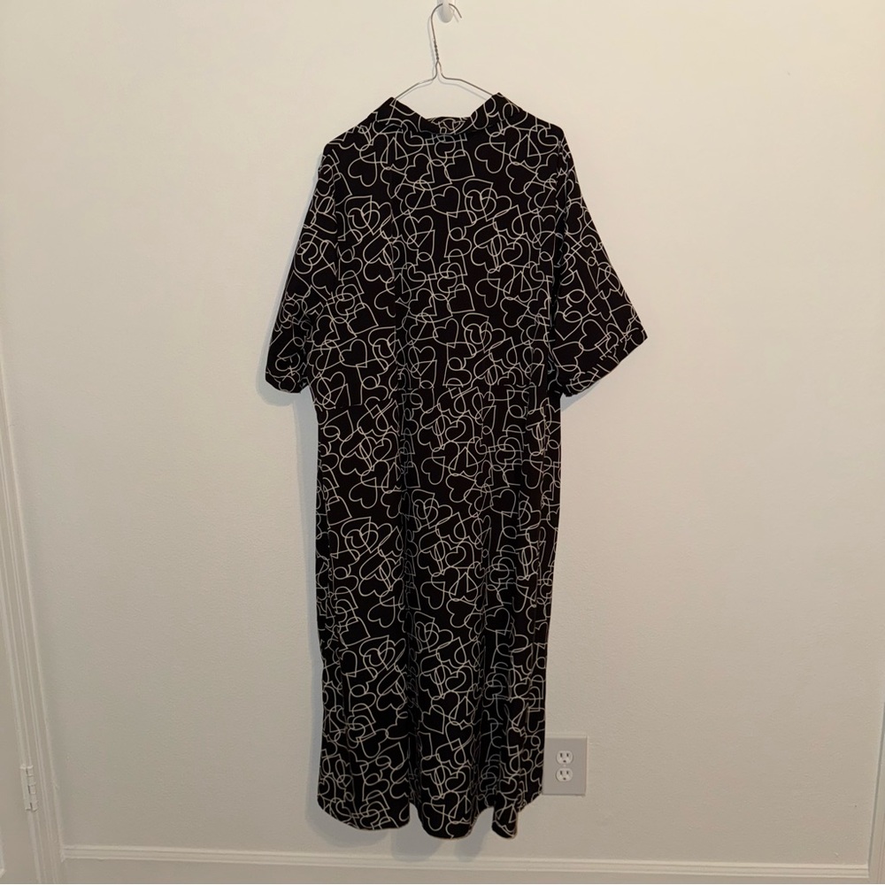 Black and White Heart Print Dress